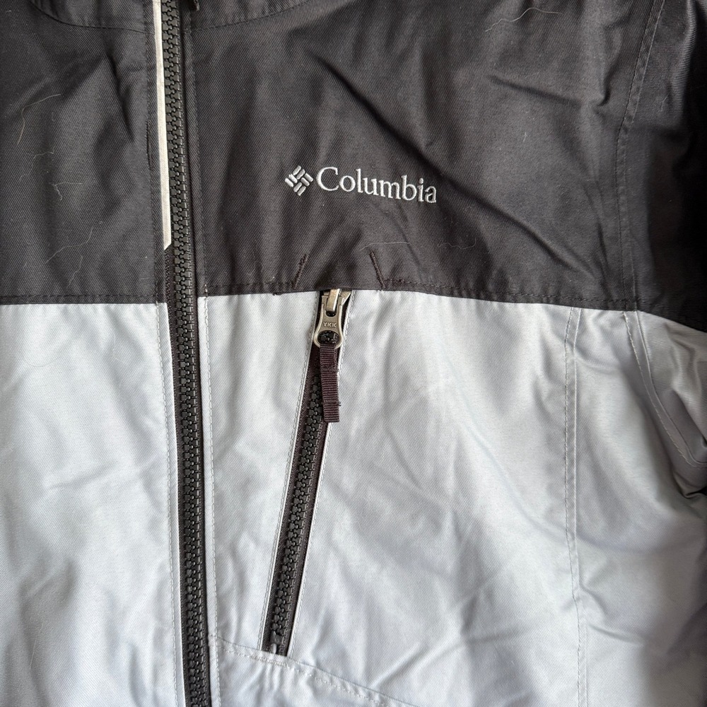 Columbia‎ Kids Grey Black Colorblock Outgrown Insulated Winter Hooded Jacket M - Picture 5 of 9